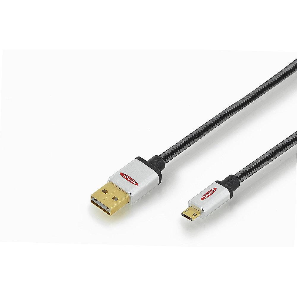 ednet USB 2.0 Anschlusskabel 1,8m A zu micro B wendbar St./St. schwarz