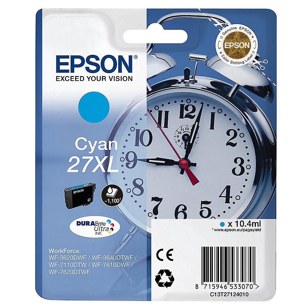 Epson 27XL Original Druckerpatrone Cyan mit hoher Kapazität T2712