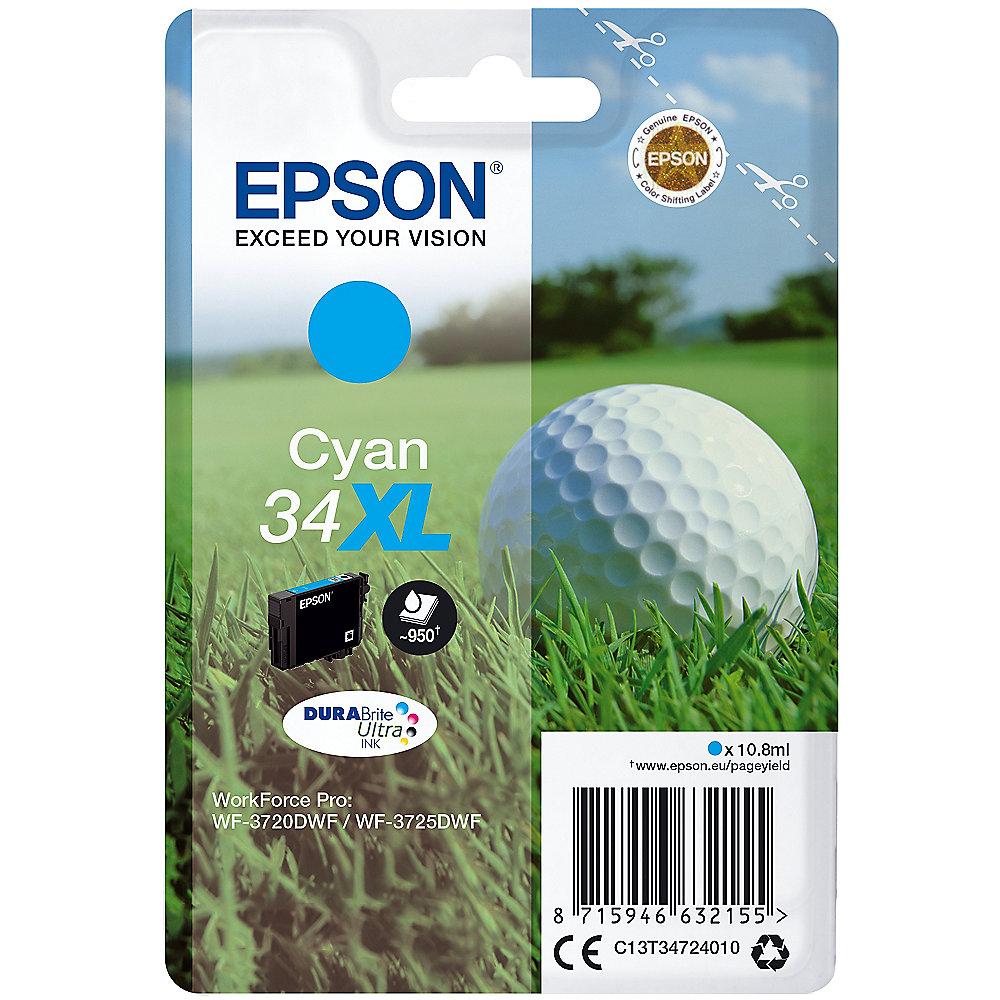 Epson 34XL Original Druckerpatrone Cyan hohe Kapazität T3472