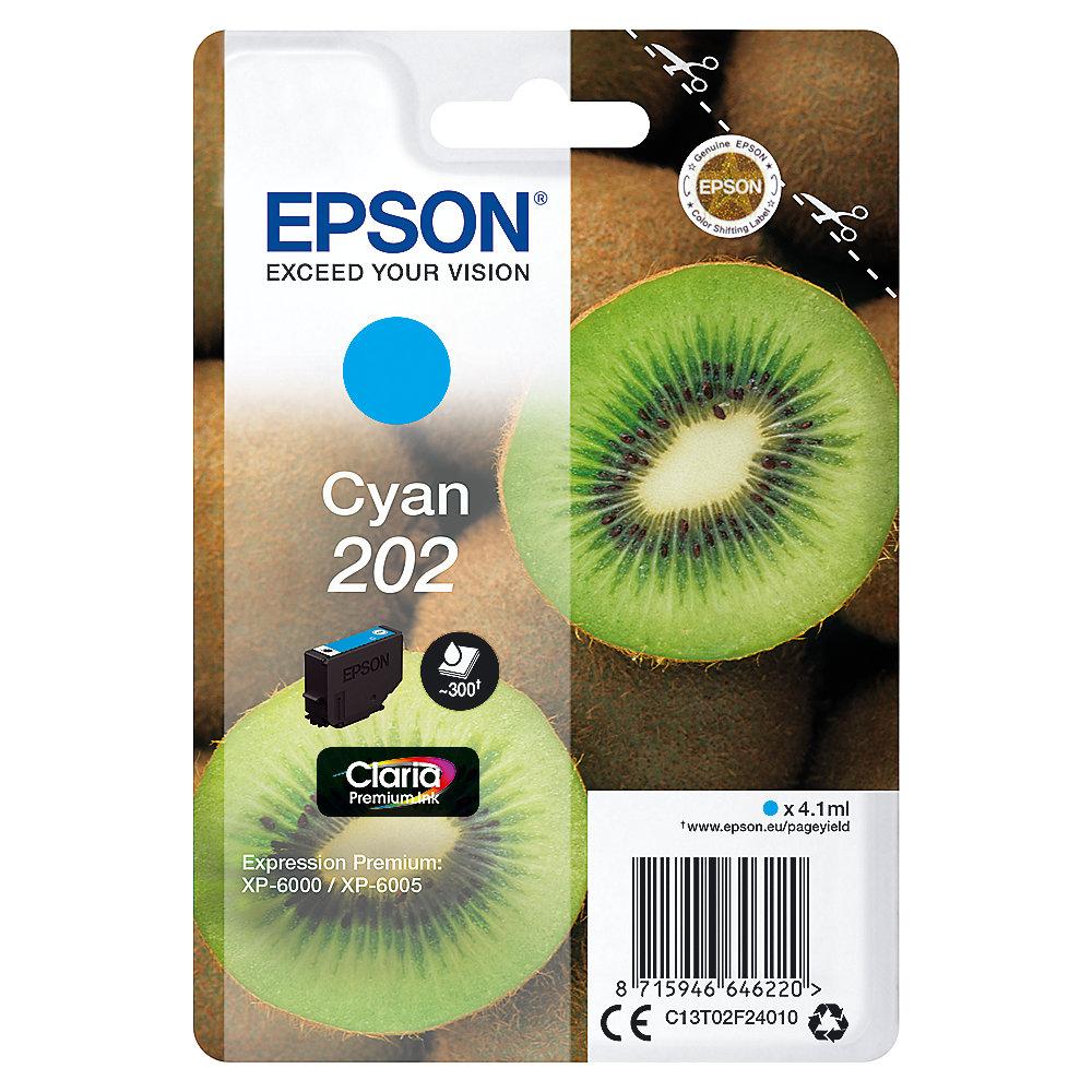 Epson C13T02F24010 Druckerpatrone 202 Cyan ca. 300 Seiten