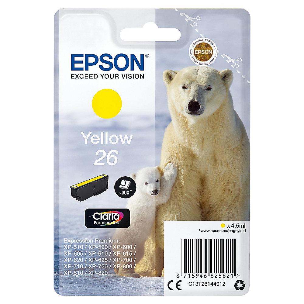 Epson C13T26144012 Druckerpatrone 26 Gelb Claria Premium Ink
