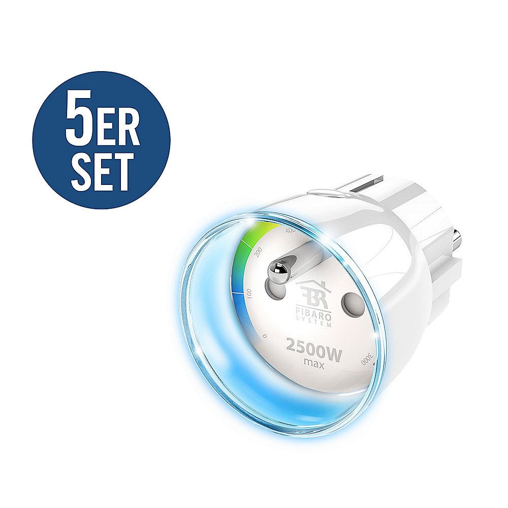 Fibaro 5er Set Zwischenstecker Schalter Typ F (Schutzkontakt) Gen5 Z-Wave