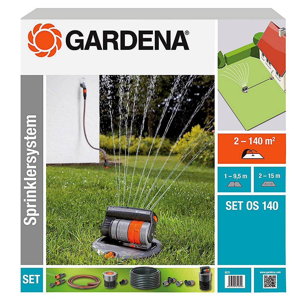 Gardena 8221-20 Komplett-Set mit Versenk-Viereckregner OS 140