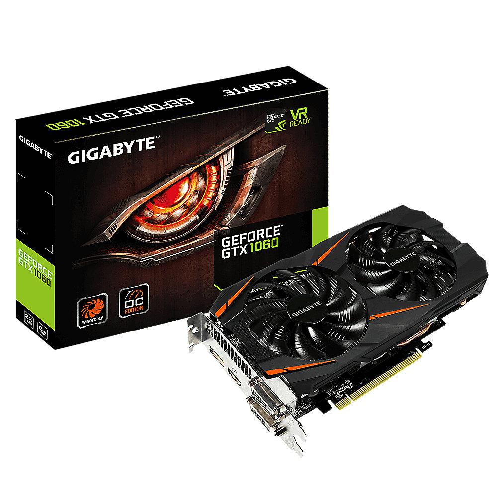 Gigabyte GeForce GTX 1060 WindForce OC 6GB GDDR5 Grafikkarte 2xDVI/HDMI/DP