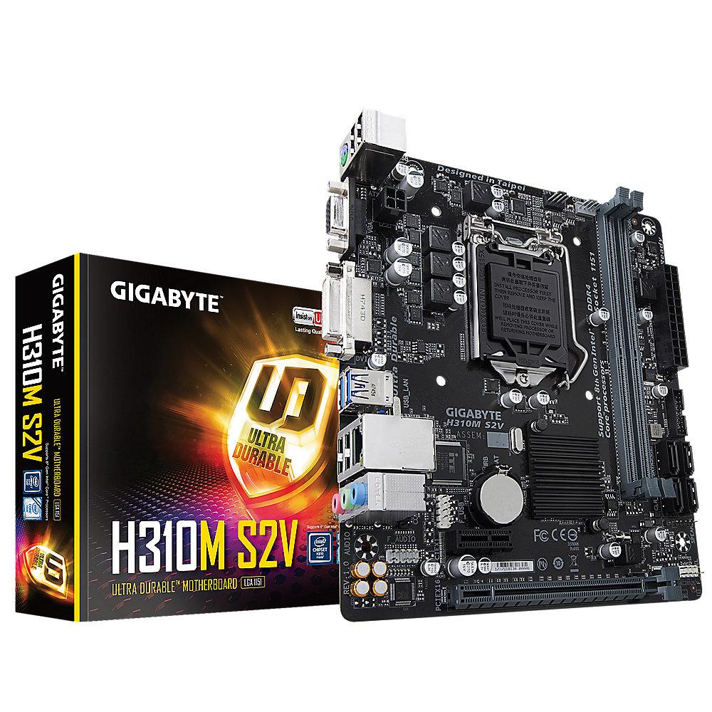 Gigabyte H310M S2V mATX Mainboard 1151v2 (Coffee Lake), VGA, DVI