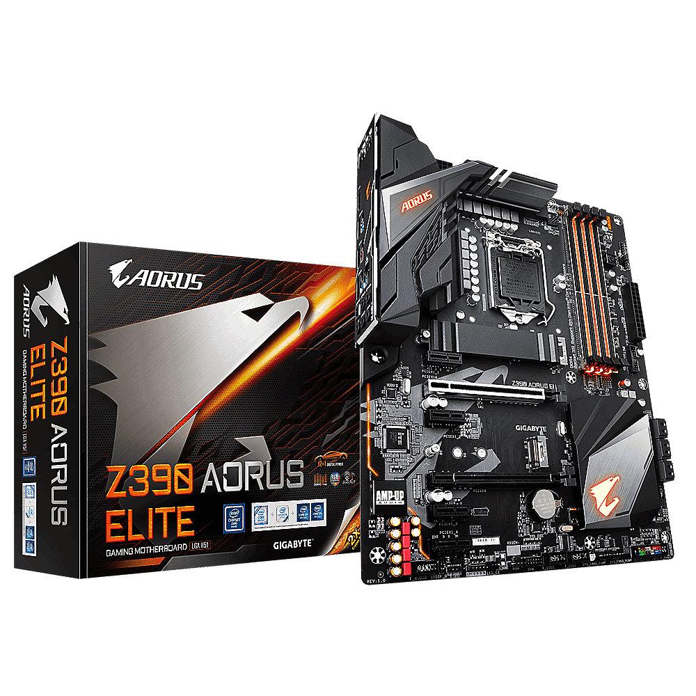 Gigabyte Z390 AORUS Elite ATX Mainboard Sockel 1151 HDMI/2xM.2/SATA/USB3.1(TypA)