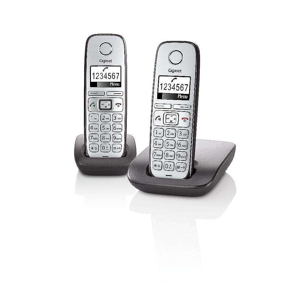 Gigaset E310 Duo schnurloses Festnetztelefon (analog), anthrazit L36852-H2301-B1