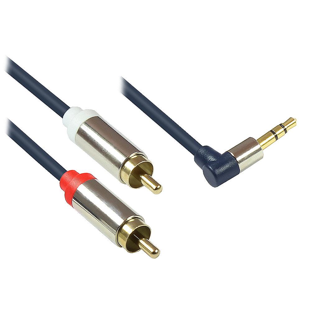 Good Connections 3,5mm Klinkenkabel 3m Winkel St. zu 2x RCA St. dunkelblau
