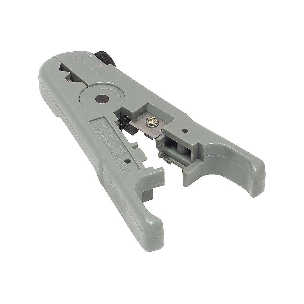 Good Connections Abisolierzange für Netzwerkkabel 3,2mm-9mm inkl. Kabelschneider