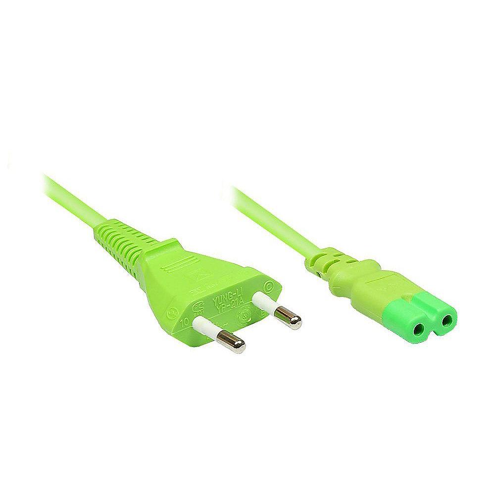 Good Connections Euro-Netzkabel 1,8m Netzstecker zu Euro 8 Buchse grün
