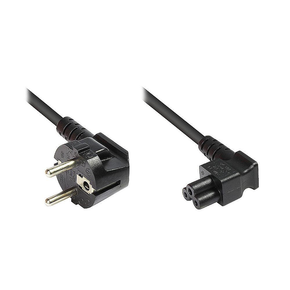Good Connections Netzkabel 3m Netzstecker zu 3-pol Buchse gewinkelt schwarz