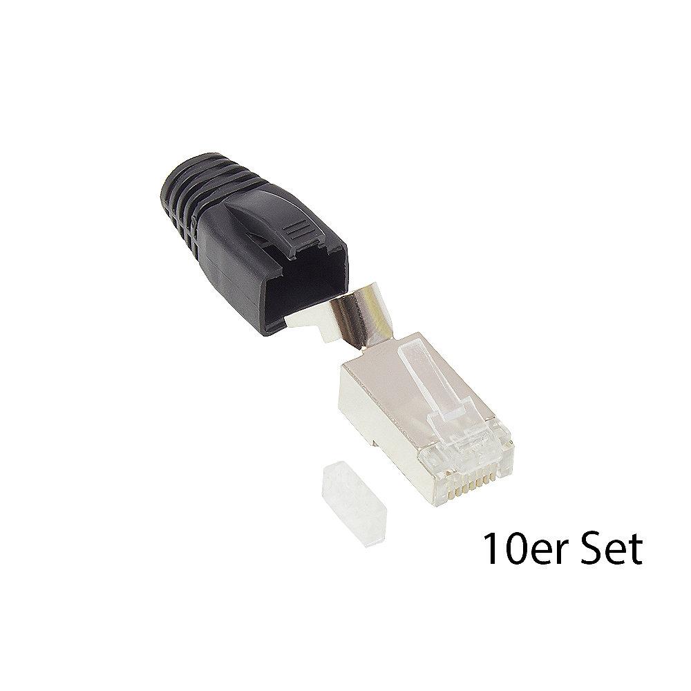 Good Connections Netzwerkstecker Cat.6A RJ45 geschirmt für Cat.7 Kabel 10x sw.