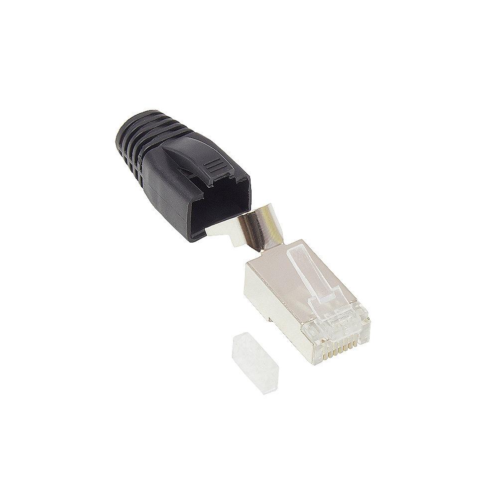 Good Connections Netzwerkstecker Cat.6A RJ45 geschirmt für Cat.7 Kabel schwarz