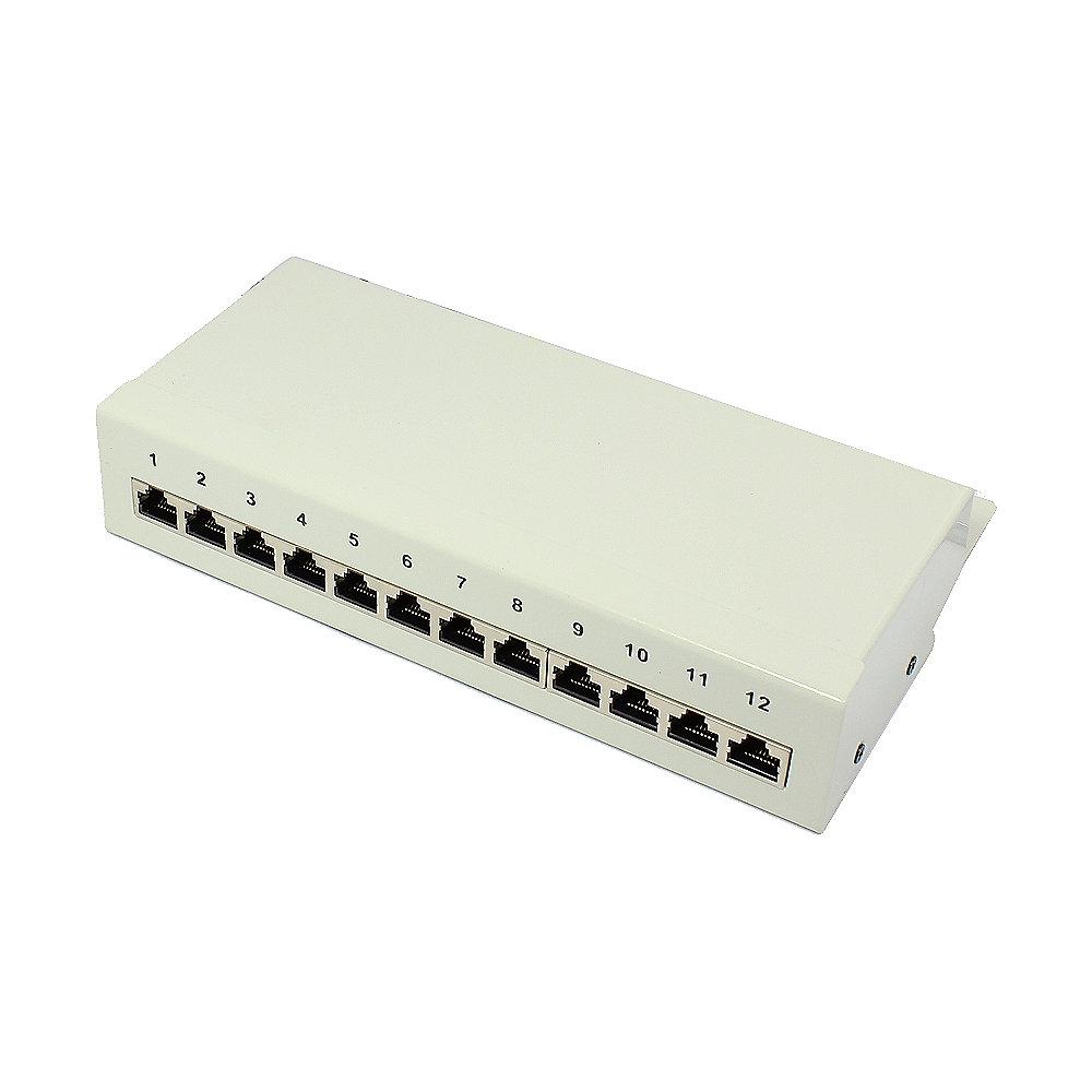 Good Connections Patch Panel Desktop CAT6A geschirmt STP 12-Port grau