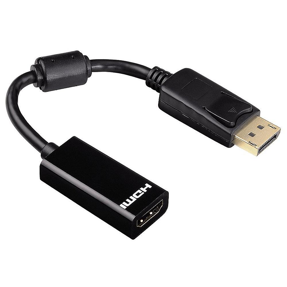 Hama DisplayPort Adapterkabel DP zu HDMI UHD St./Bu. schwarz