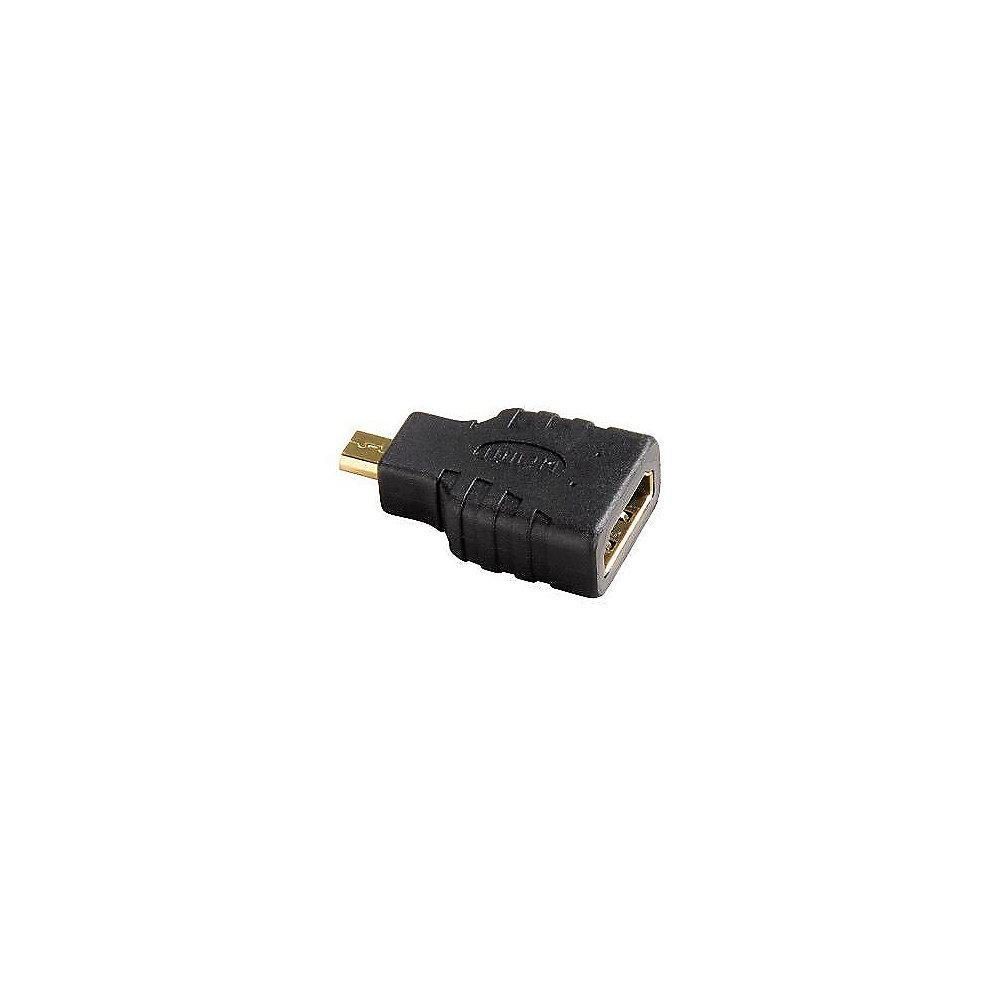 Hama HDMI Adapter micro-HDMI zu HDMI High Speed Ethernet St./Bu. schwarz