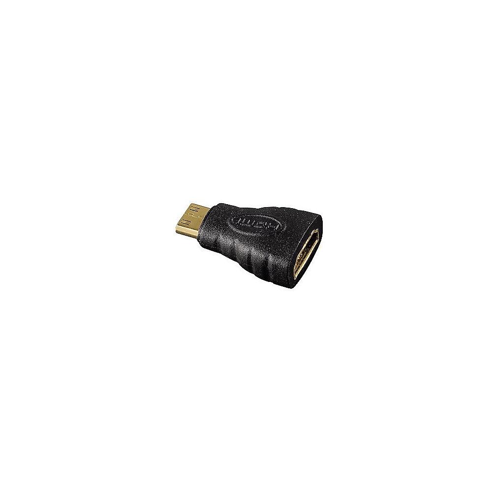 Hama HDMI Adapter mini-HDMI zu HDMI High Speed Ethernet 4K UHD St./Bu. schwarz