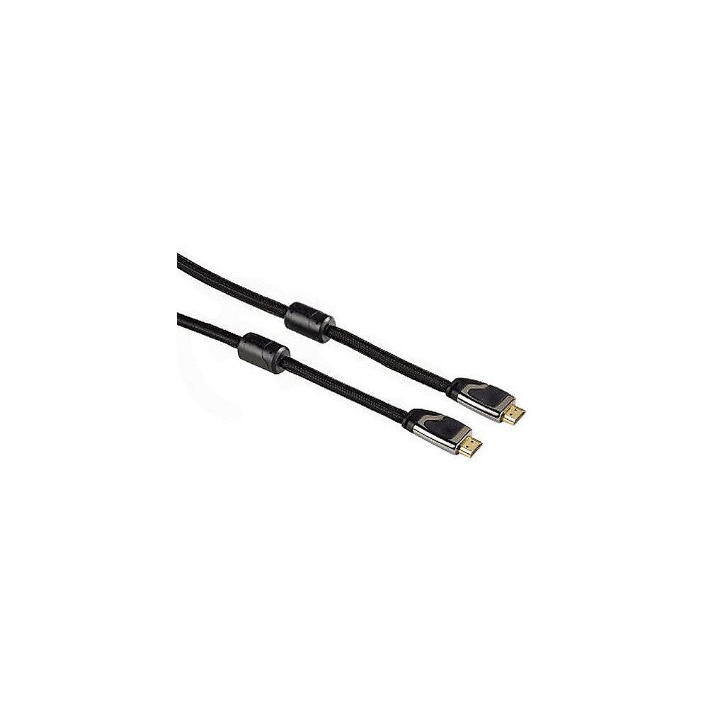 Hama HDMI Kabel 5m Typ-A High Speed Ethernet 4K UHD 3D metall St./St. schwarz