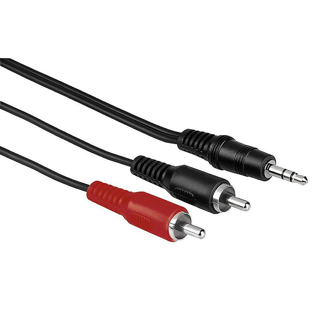 Hama Klinke Kabel 2m 2x Cinch zu 3,5mm stereo St./St. schwarz