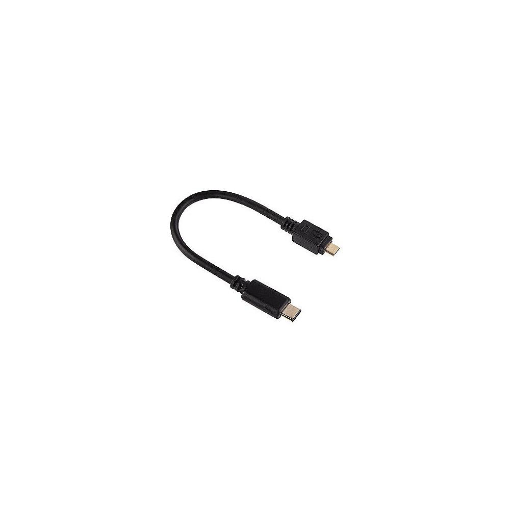 Hama USB 2.0 Kabel 0,75m Typ-C zu micro-B St./St. schwarz