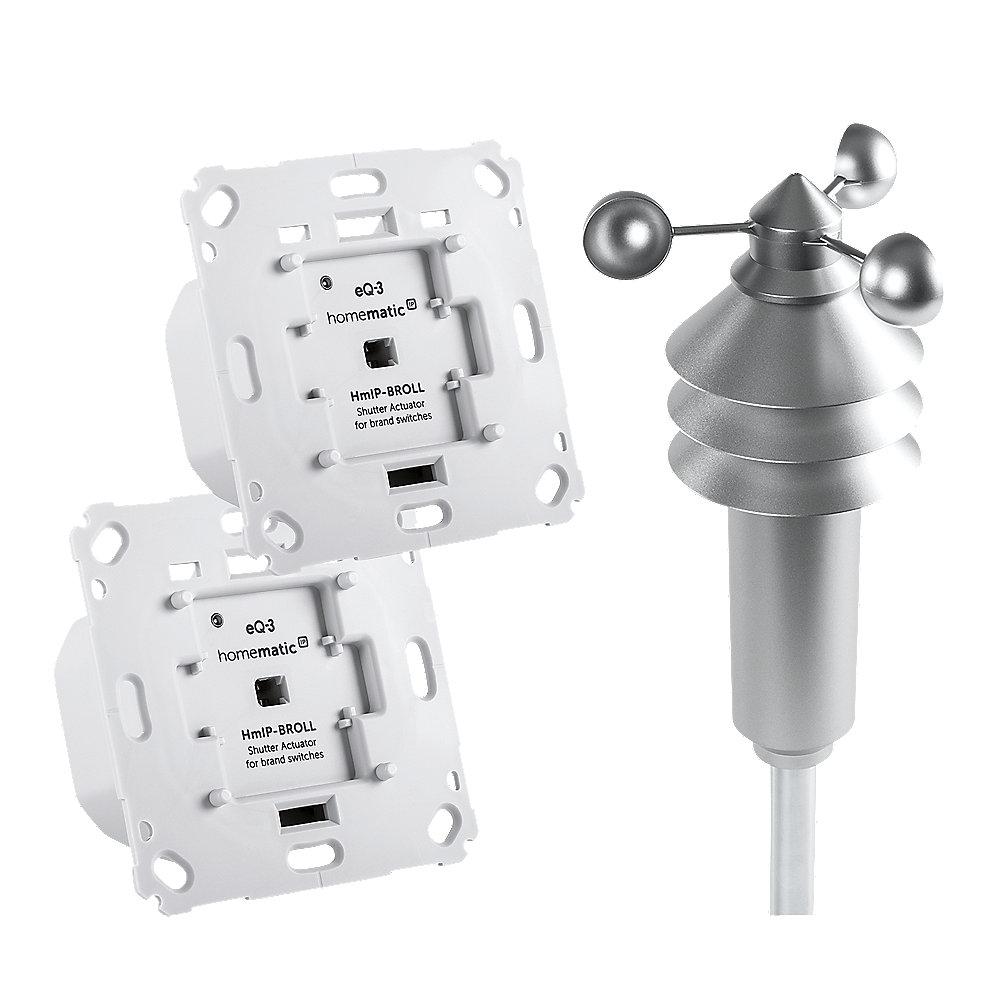 Homematic IP 2er Set Rollladenaktor für Markenschalter   Wettersensor Basic