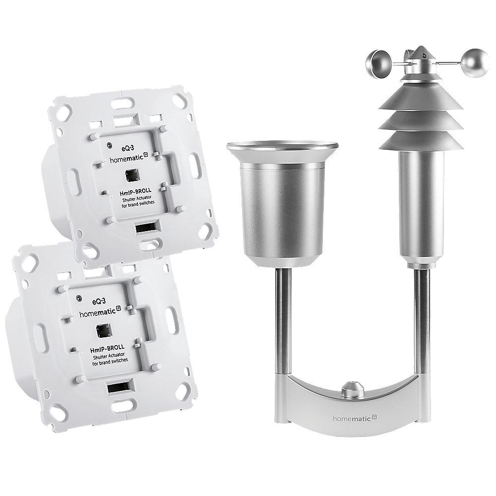 Homematic IP 2er Set Rollladenaktor für Markenschalter   Wettersensor Plus