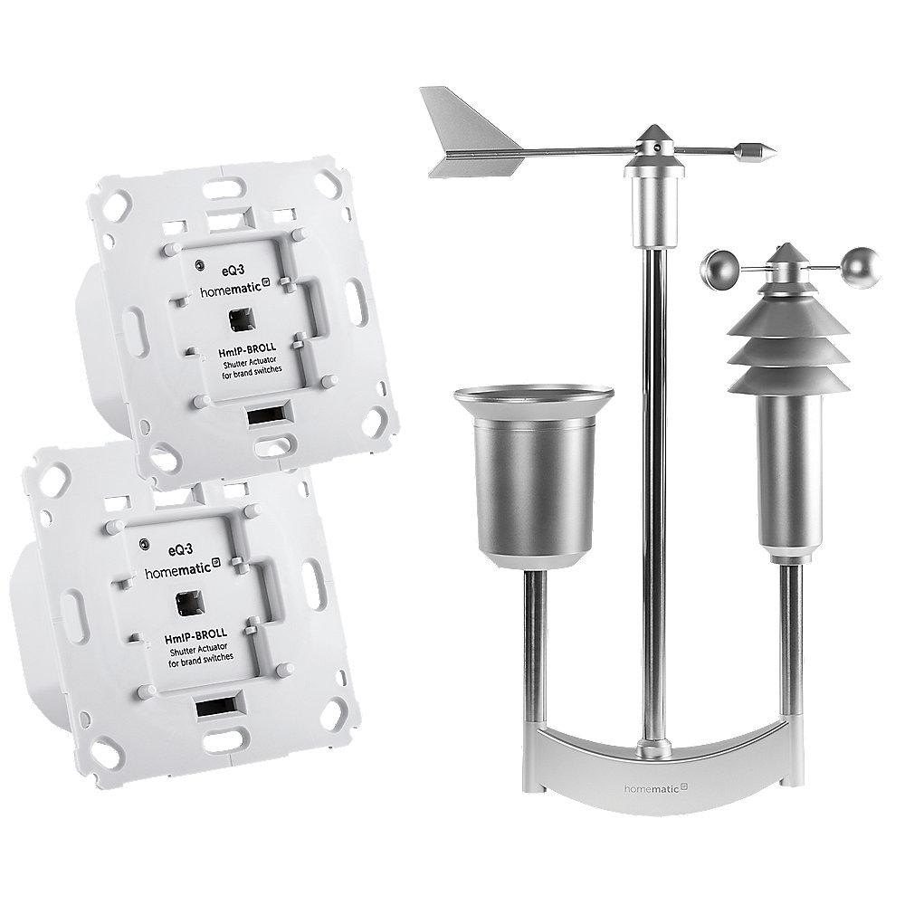 Homematic IP 2er Set Rollladenaktor für Markenschalter   Wettersensor Pro