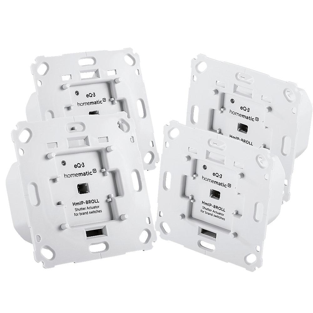 Homematic IP 4er Set Rollladenaktor für Markenschalter - Unterputz HmIP-BROLL