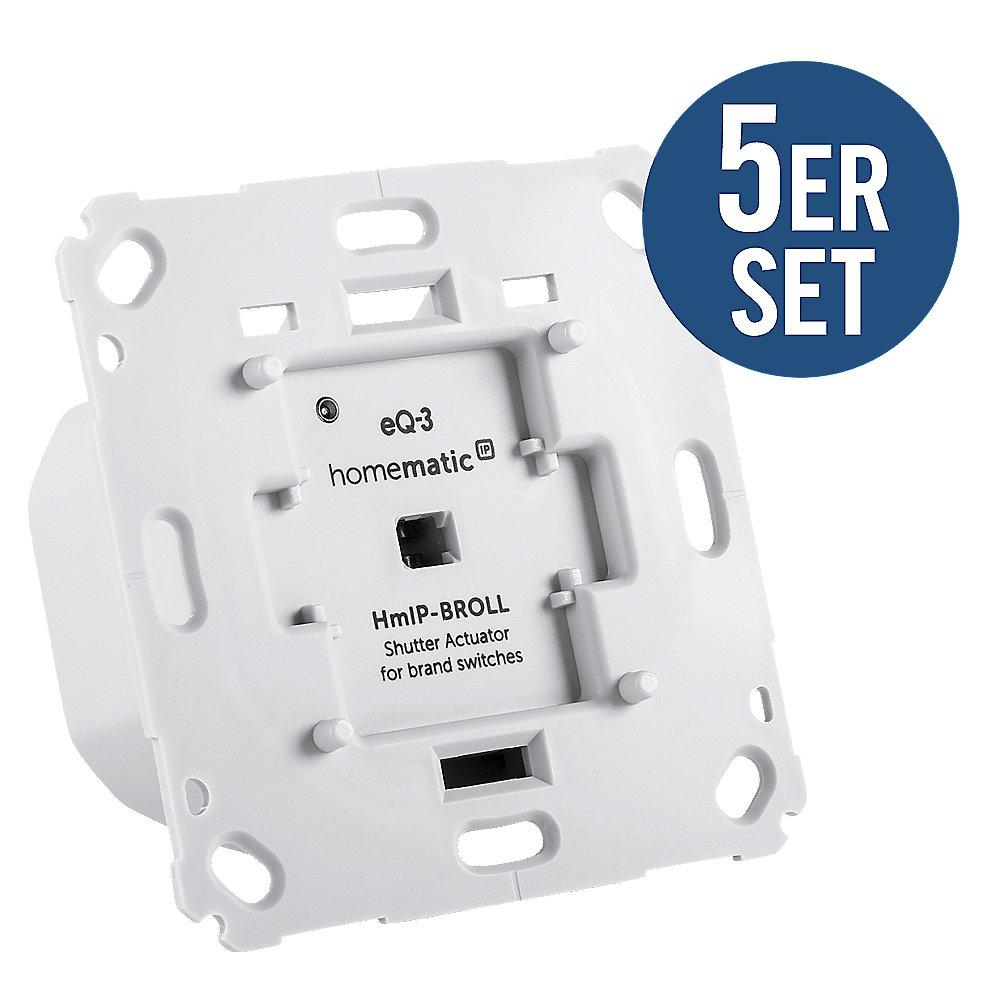Homematic IP 5er Set Rollladenaktor für Markenschalter - Unterputz HmIP-BROLL
