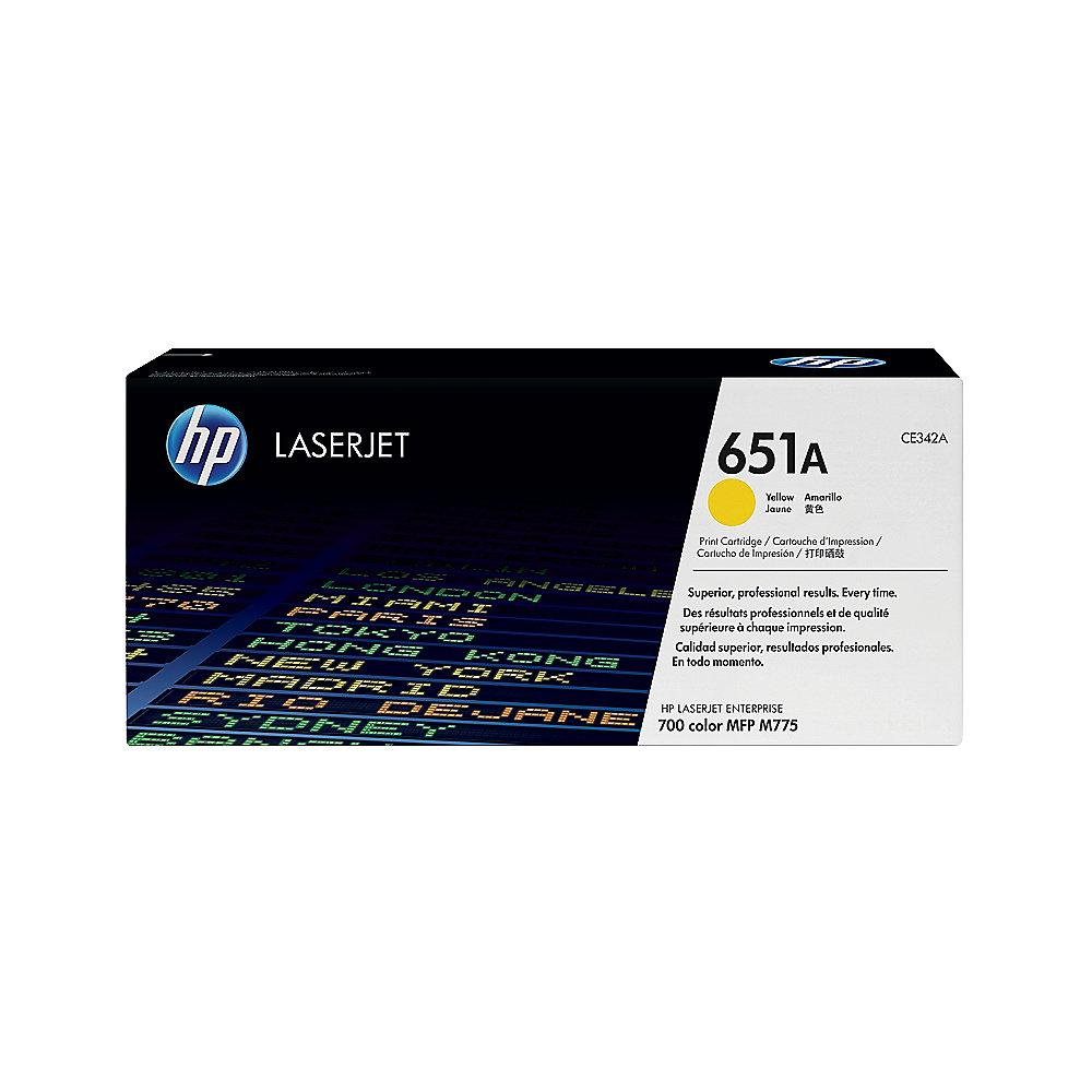 HP CE342A Original Tonerkassette 651A gelb