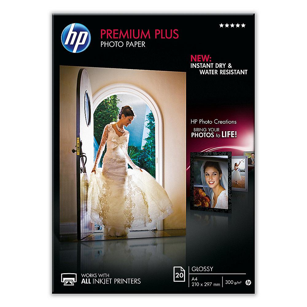 HP CR672A Premium Plus Fotopapier glänzend, 20 Blatt, DIN A4