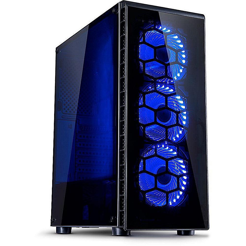 InterTech CXC2 Midi Tower ATX Gaming Gehäuse Seitenfenster, blaue LED, InterTech, CXC2, Midi, Tower, ATX, Gaming, Gehäuse, Seitenfenster, blaue, LED