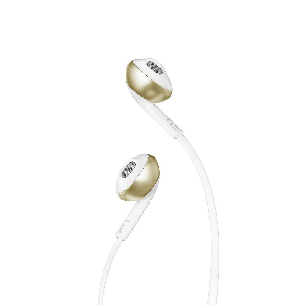 JBL TUNE 205BT Weiß/Gold - In-Ear-Bluetooth-Kopfhörer m. Mikro