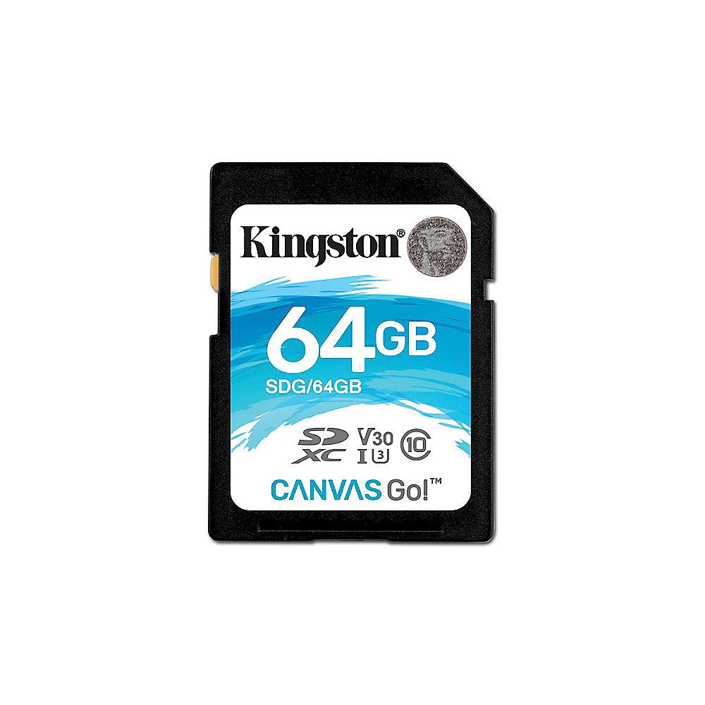 Kingston Canvas Go! 64 GB SDXC Speicherkarte (45 MB/s, Class 10, V30, UHS-I)