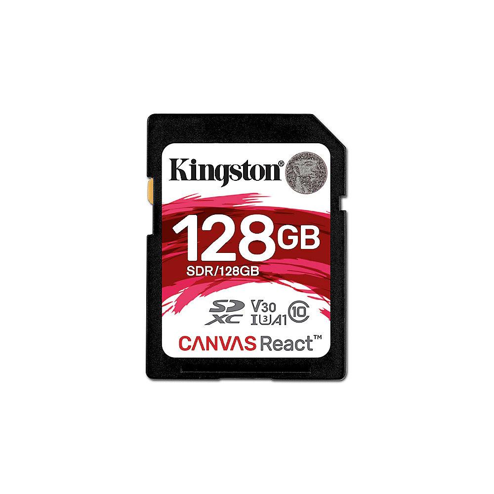 Kingston Canvas React 128 GB SDXC Speicherkarte (80 MB/s, Class 10, V30, A1)