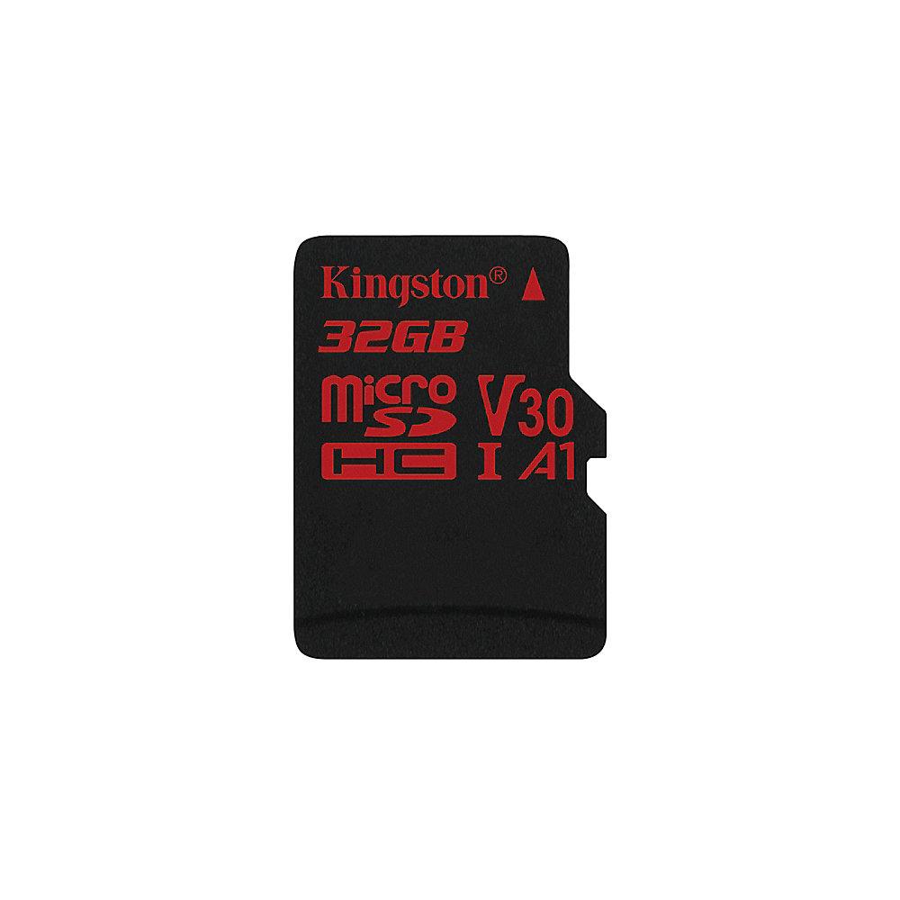 Kingston Canvas React 32 GB microSDHC Speicherkarte (80 MB/s, V30, A1, UHS-I)