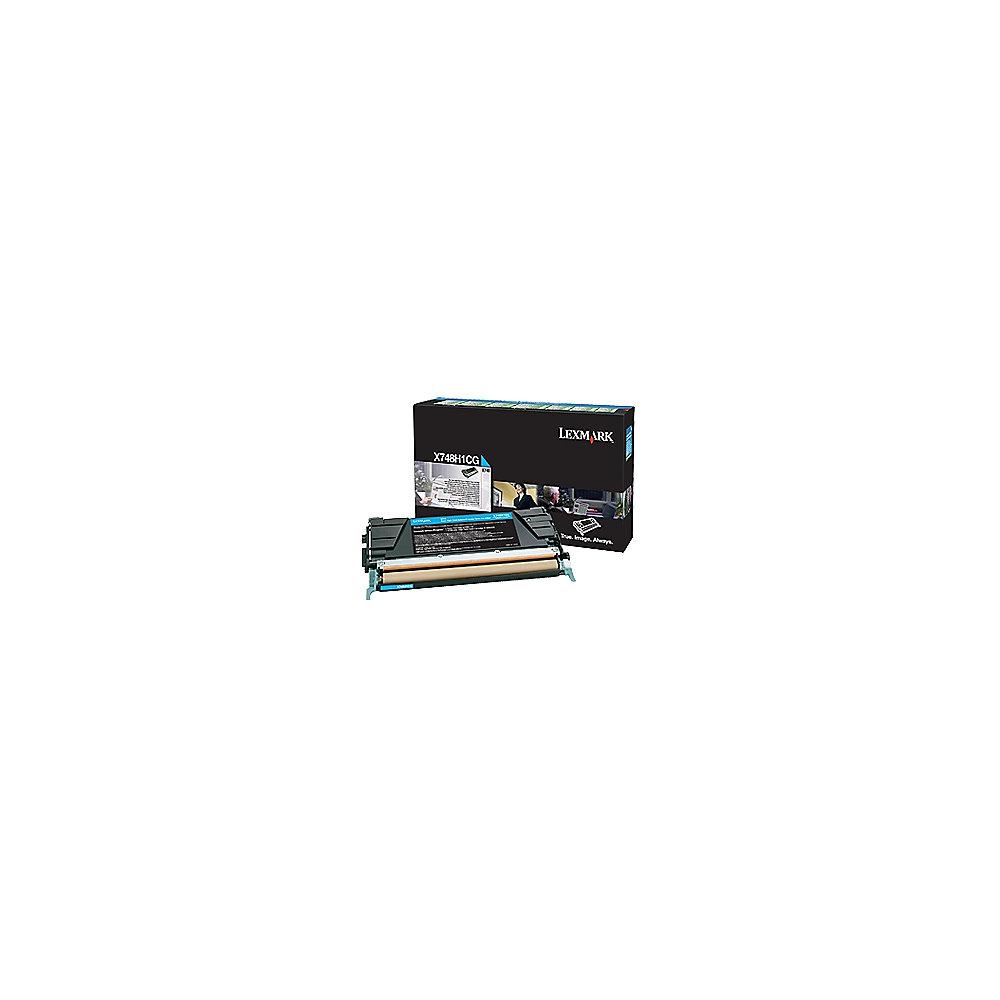 Lexmark X748H1CG  Rückgabe-Tonerkasette Cyan hohe Reichweite 10.000S