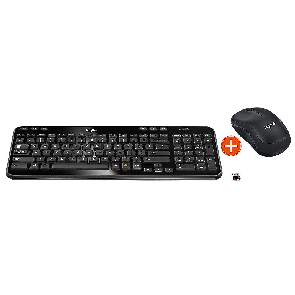 Logitech K360 Schwarz und M220 Anthrazit Kabelloses Maus-Tastatur-Bundle, Logitech, K360, Schwarz, M220, Anthrazit, Kabelloses, Maus-Tastatur-Bundle