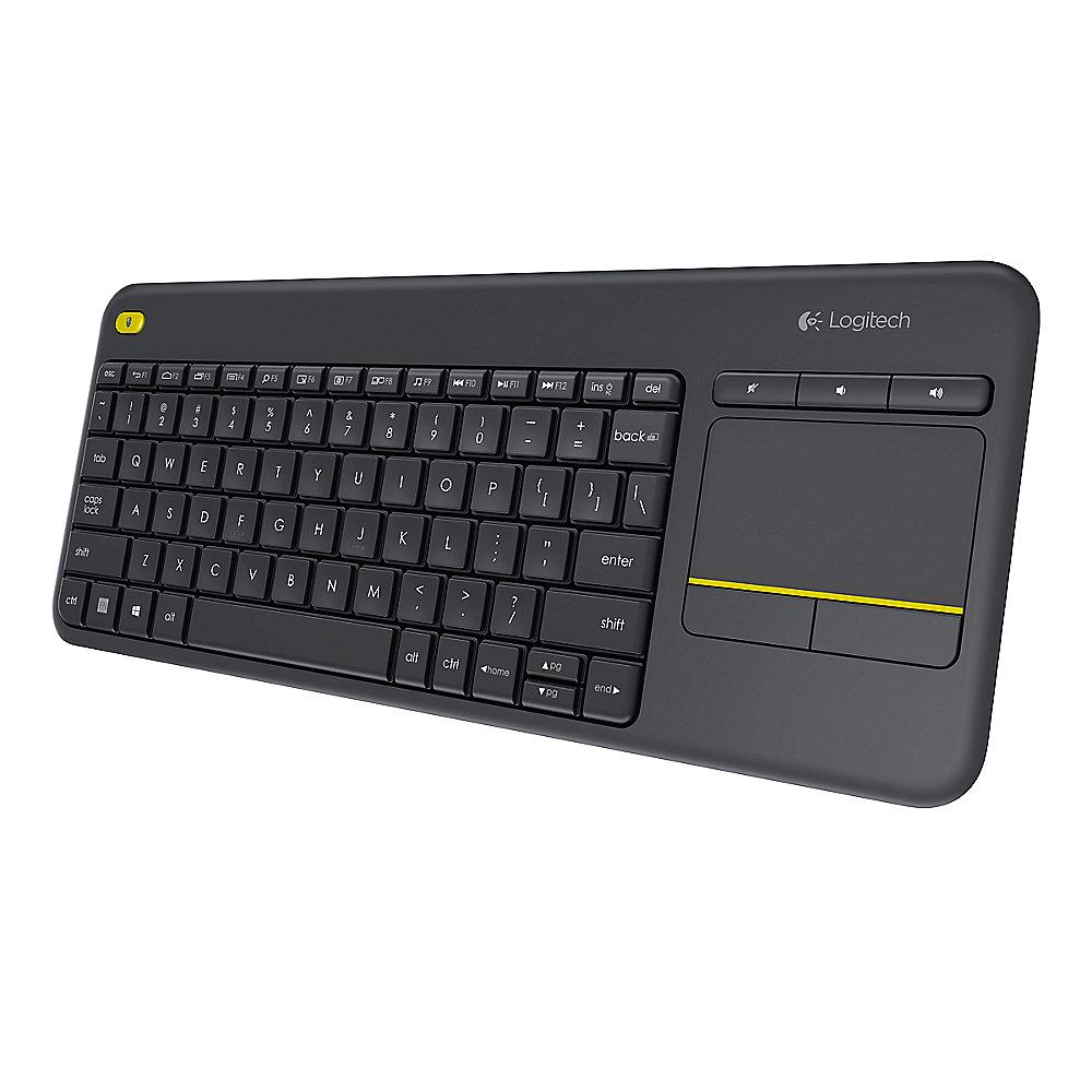 Logitech K400 Plus Kabellose Tastatur mit Touchpad Schwarz 920-007127