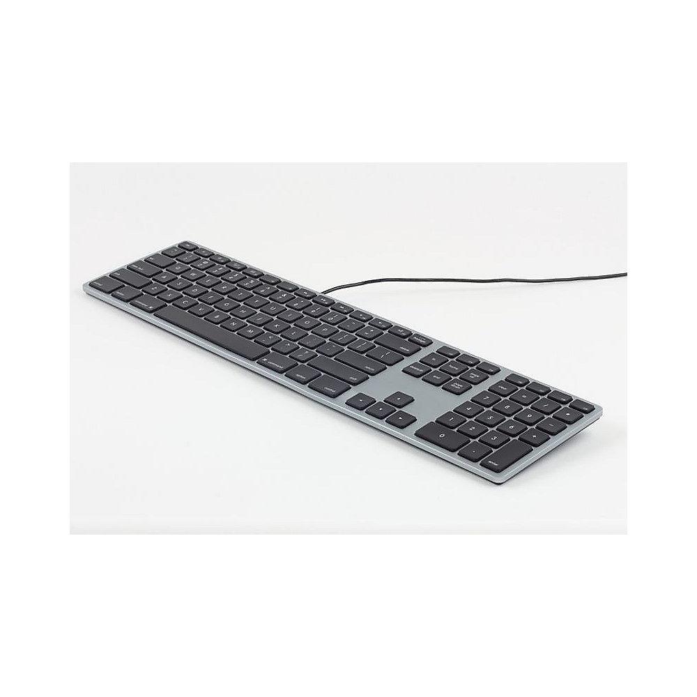 Matias Aluminum Erweiterte USB Tastatur RGB dt. für Mac OS space grey
