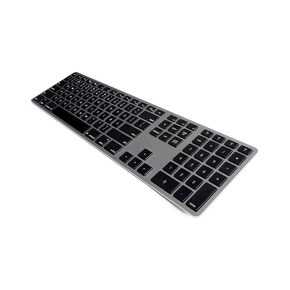 Matias Aluminum Wireless Tastatur mit Hintergrundbeleuchtung MacOS space grey, Matias, Aluminum, Wireless, Tastatur, Hintergrundbeleuchtung, MacOS, space, grey