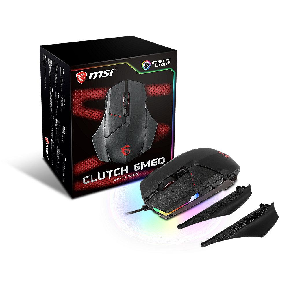 MSI Clutch GM60 Gaming Mouse schwarz, USB, MSI, Clutch, GM60, Gaming, Mouse, schwarz, USB