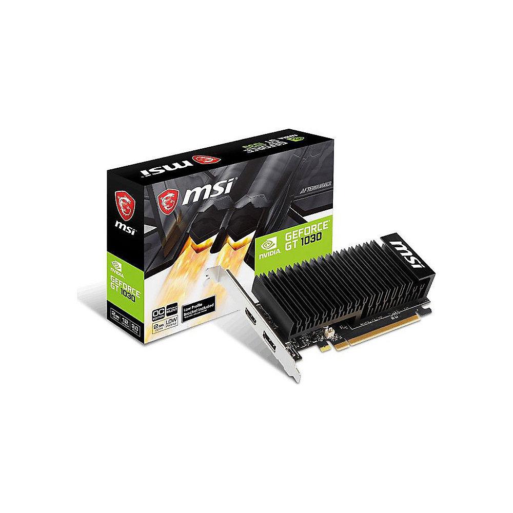 MSI GeForce GT 1030 2GHD4 LP OC 2GB GDDR4 Grafikkarte DP/HDMI passiv, Low Profil