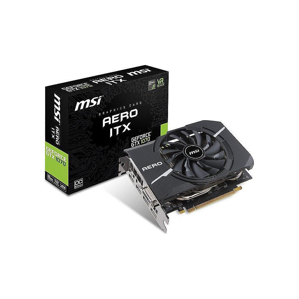 MSI GeForce GTX 1070 Aero ITX OC 8GB GDDR5 Grafikkarte DVI/2xHDMI/2xDP