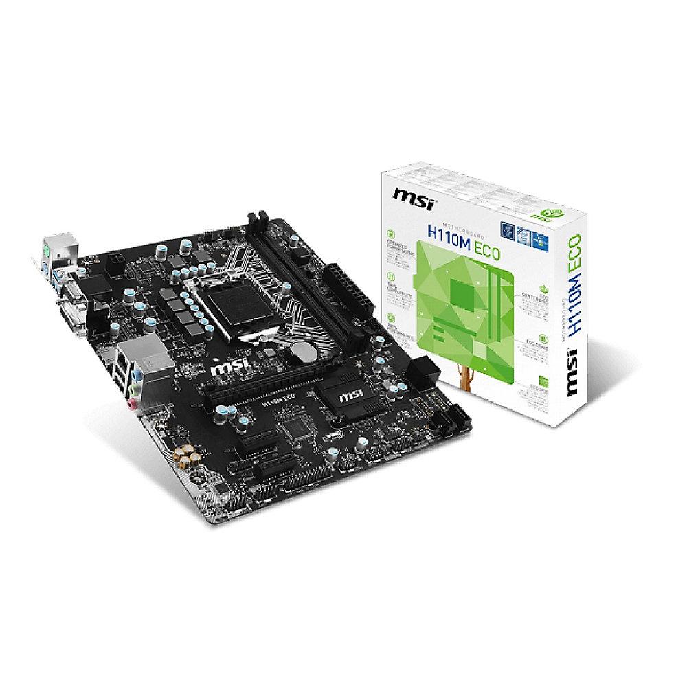 MSI H110M ECO USB3.1/HDMI/DVI/VGA mATX Mainboard Sockel 1151