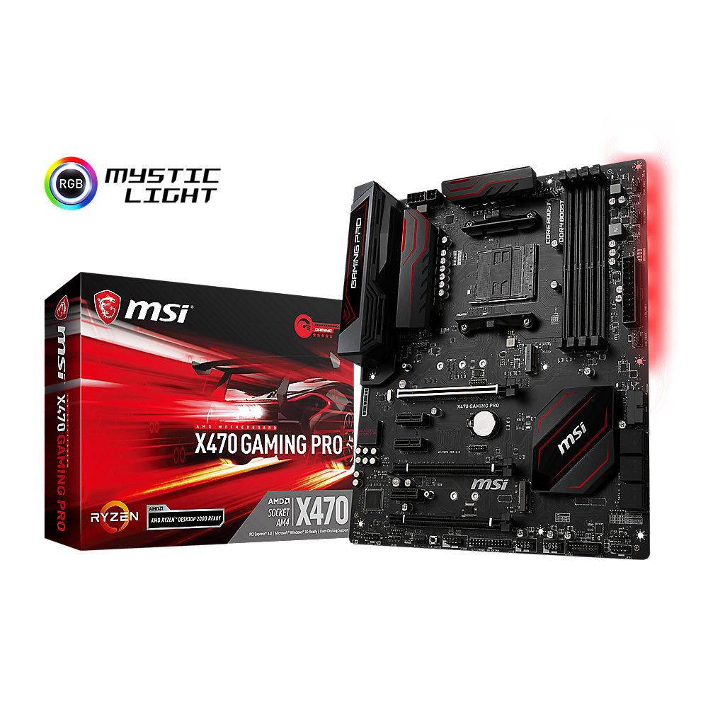 MSI X470 Gaming Pro SATA600/R/M.2/USB3.1 ATX Mainboard Sockel AM4