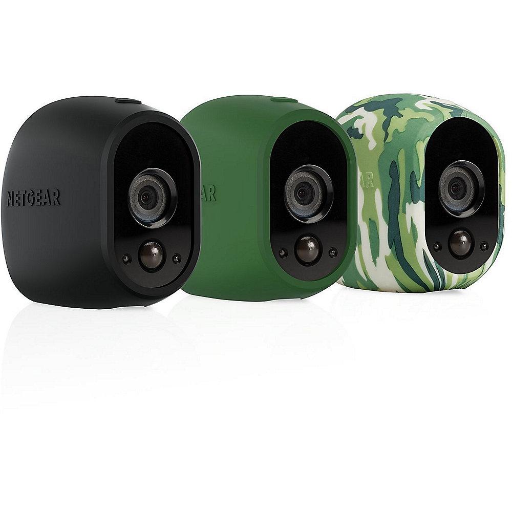 Netgear Arlo 3x Silikonhüllen (1x schwarz, 1x camouflage, 1x grün)