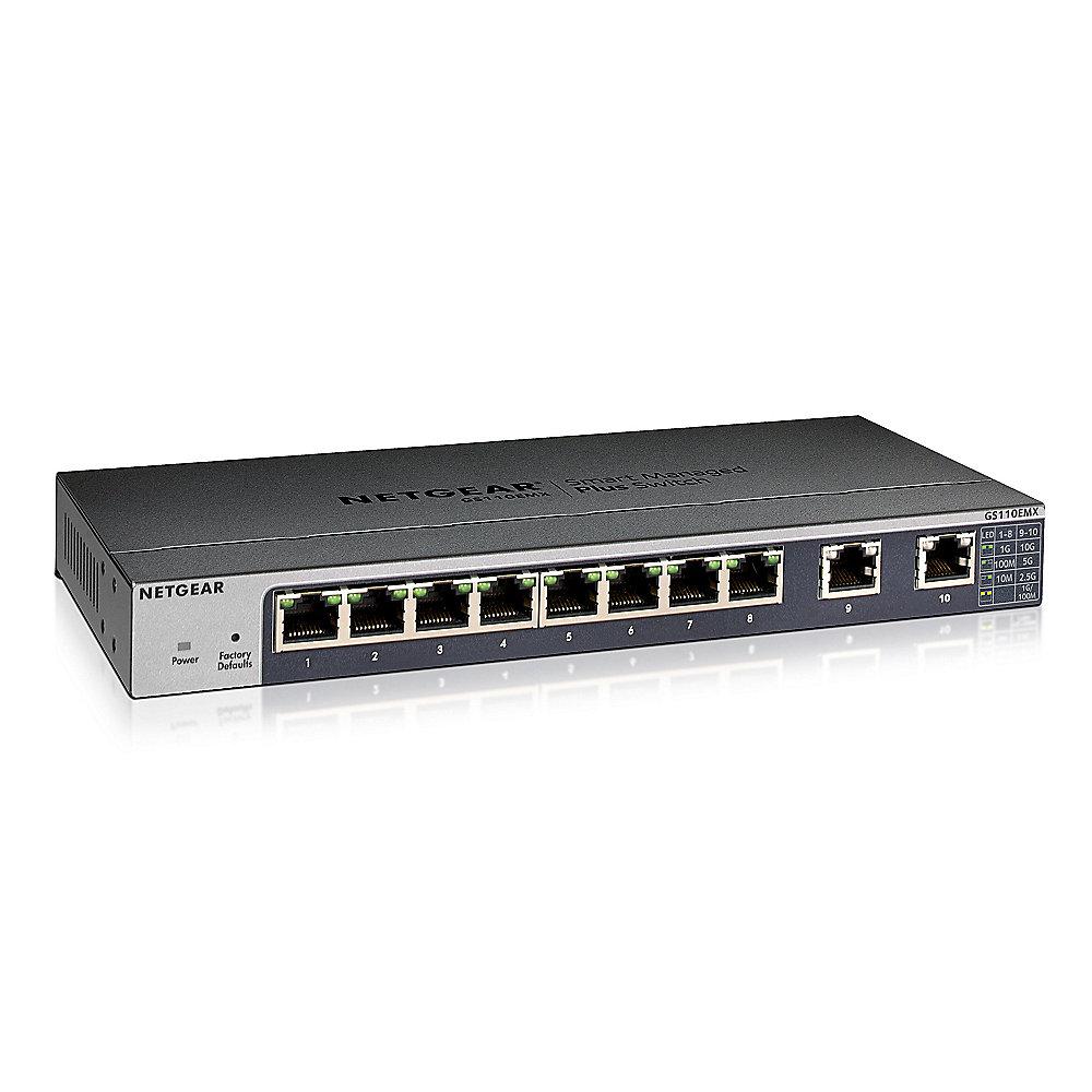 Netgear GS110EMX 8 Port Switch Web Managed Switch (2x 10-Gigabit/Multi-Gigabit)