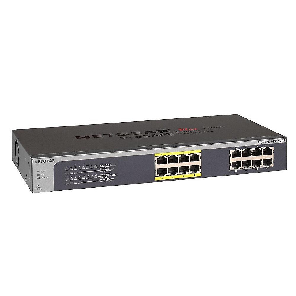 Netgear JGS516PE ProSafe Plus 16x Switch (8x Gbit   8x POE) unmanaged