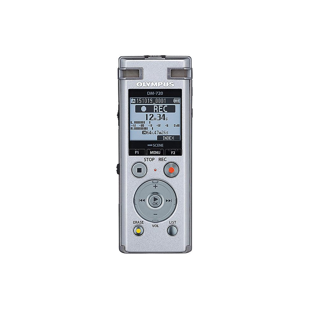 Olympus DM-720 Digitaler Rekorder 4GB, Akku, 3 Richtungsmikrofone, USB